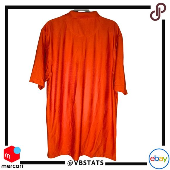 Divots Men's Div Dry Moisture Wicking Short Sleeve Golf Polo Shirt Orange Sz XL - Picture 2 of 10